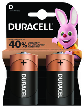 OUTLET bateria alkaliczna Duracell LR20 D (blister) - 2 sztuki