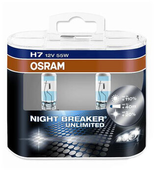2x Osram H7 NightBreaker UNLIMITED + 110% światła (duo pack)