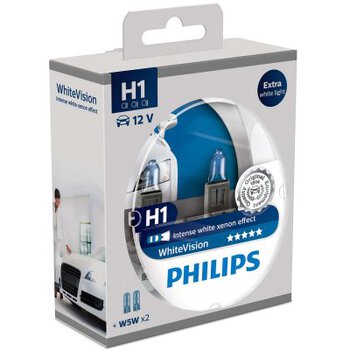 2x Philips H1 WhiteVision + 2x W5W