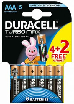 6 x bateria alkaliczna Duracell Duralock Turbo Max LR03 AAA (blister)
