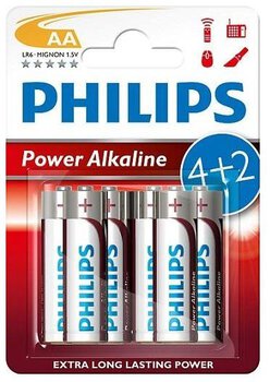 6 x bateria alkaliczna Philips PowerLife LR6/AA