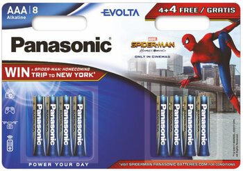 8 x Panasonic Evolta LR03/AAA (blister) SPIDER MAN