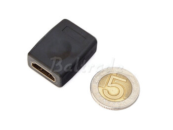 Adapter łącznik HDMI gniazdo/gniazdo GOLD