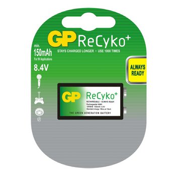 akumulatorek GP ReCyko+ 6F22 9V Ni-MH 150mAh 8,4V