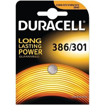 bateria srebrowa mini Duracell 386 / 301 / SR43 / G12