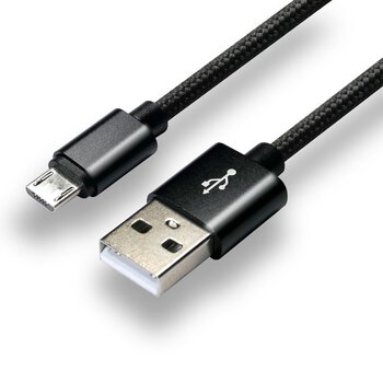 Kabel przewód pleciony USB - micro USB everActive CBB-1.2MB 120cm z obsługą szybkiego ładowania do 2,4A czarny