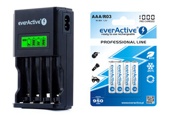 ładowarka everActive NC-450 Black + 4 x R03/AAA everActive 1000