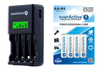 ładowarka everActive NC-450 Black + 4 x R6/AA everActive 2600