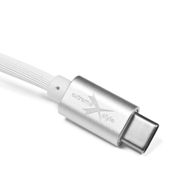 silikonowy kabel USB - USB-C / Type-C eXtreme bialy 100cm