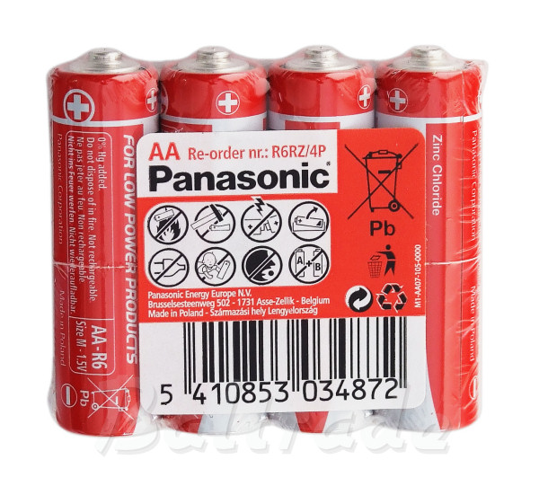 bateria cynkowo-węglowa Panasonic R6 AA (taca) bateria cynkowo-węglowa Panasonic R6 AA (taca)