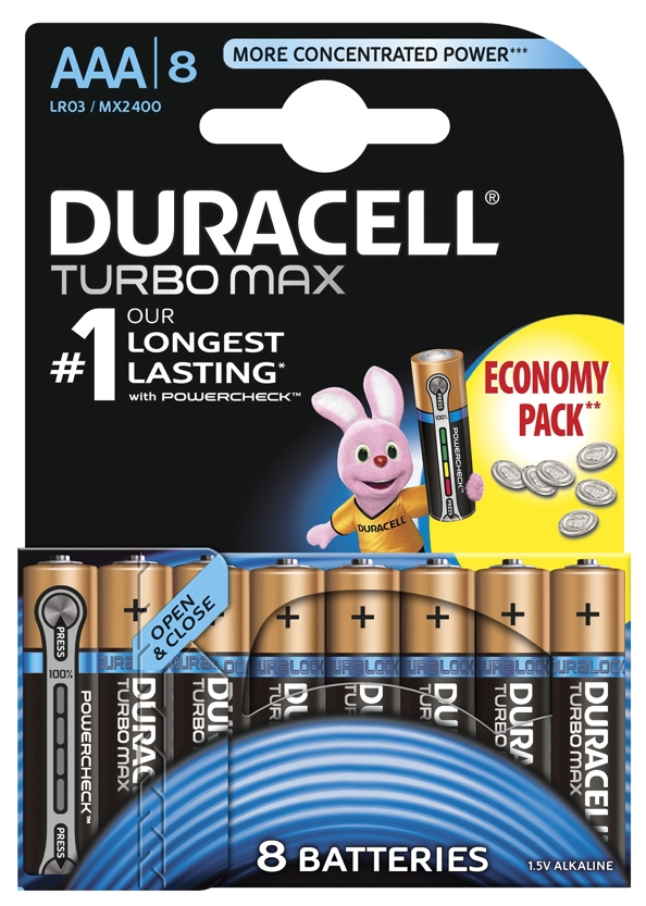 8 x Duracell Duralock Turbo Max LR03/AAA (blister) 8 x Duracell Duralock Turbo Max LR03/AAA (blister)