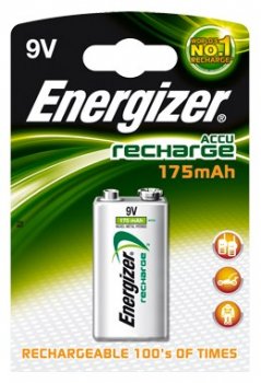 akumulatorek Energizer 6F22 9V Ni-MH 175mAh 8,4V akumulatorek Energizer 6F22 9V Ni-MH 175mAh 8,4V