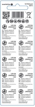 10x bateria alkaliczna mini everActive G13 LR1154 LR44 10x bateria alkaliczna mini everActive G13 LR1154 LR44