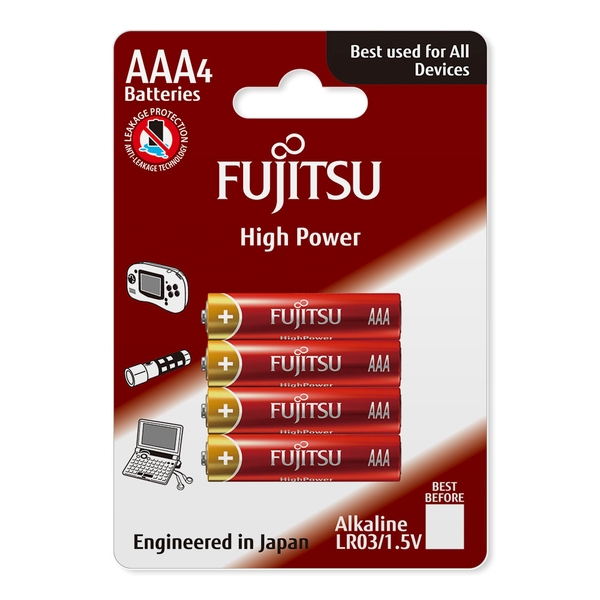 4 x bateria alkaliczna Fujitsu High Power LR03 AAA blister 4 x bateria alkaliczna Fujitsu High Power LR03 AAA blister