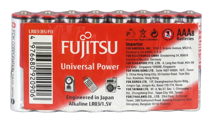 8 x bateria alkaliczna Fujitsu Universal Power LR03 AAA 8 x bateria alkaliczna Fujitsu Universal Power LR03 AAA