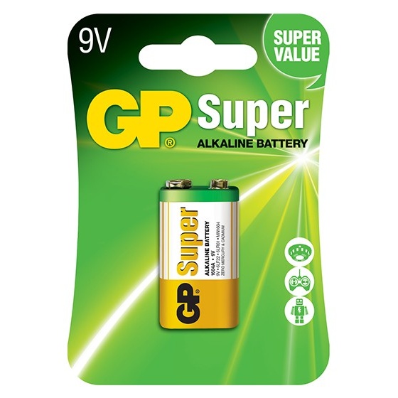 1 x bateria alkaliczna GP Super Alkaline 6LR61/9V 1 x bateria alkaliczna GP Super Alkaline 6LR61/9V