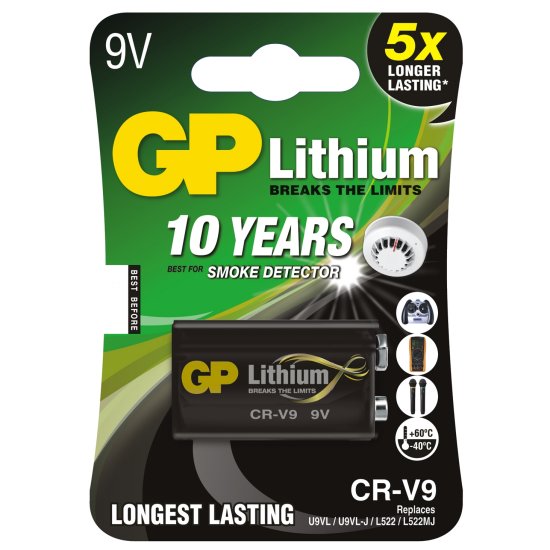 bateria litowa GP Lithium 9V CR-V9 / L522 / LA522 / 6f22 bateria litowa GP Lithium 9V CR-V9 / L522 / LA522 / 6f22