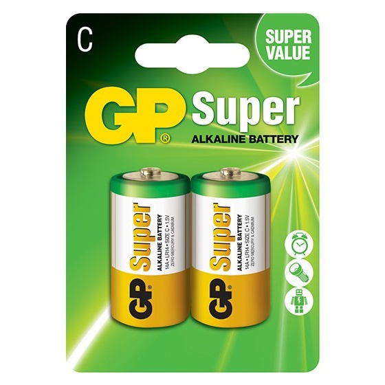 2 x bateria alkaliczna GP Super Alkaline LR14/C 2 x bateria alkaliczna GP Super Alkaline LR14/C