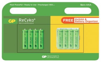8 x akumulatorki R03/AAA GP ReCyko+ 950 Series 950mAh + box 8 x akumulatorki R03/AAA GP ReCyko+ 950 Series 950mAh + box
