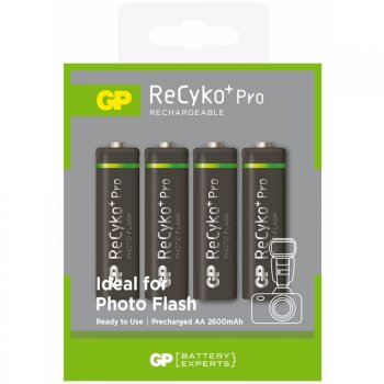 4 x akumulatorki R6/AA GP ReCyko+ Pro Photo Flash 2600mAh 4 x akumulatorki R6/AA GP ReCyko+ Pro Photo Flash 2600mAh