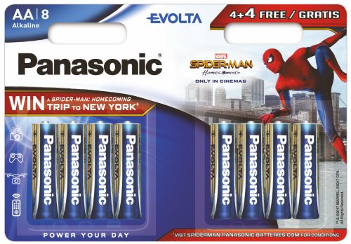 96 x Panasonic Evolta LR6/AA (blister) SPIDER MAN 96 x Panasonic Evolta LR6/AA (blister) SPIDER MAN