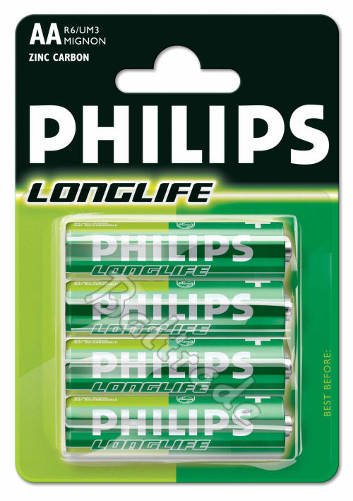 bateria cynkowo-węglowa Philips LongLife R6 AA (blister) bateria cynkowo-węglowa Philips LongLife R6 AA (blister)
