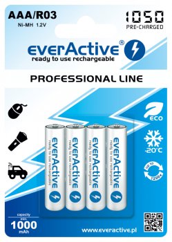 4x akumulatorki everActive R03/AAA Ni-MH 1050 mAh ready to use 4x akumulatorki everActive R03/AAA Ni-MH 1050 mAh ready to use