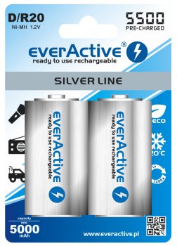 2x akumulatorki everActive R20/D Ni-MH 5500 mAh ready to use 2x akumulatorki everActive R20/D Ni-MH 5500 mAh ready to use