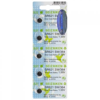5 x bateria srebrowa mini Seizaiken 364 / SR 621 SW / G1 5 x bateria srebrowa mini Seizaiken 364 / SR 621 SW / G1