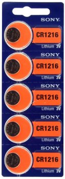 5 x bateria litowa mini Sony CR1216 5 x bateria litowa mini Sony CR1216