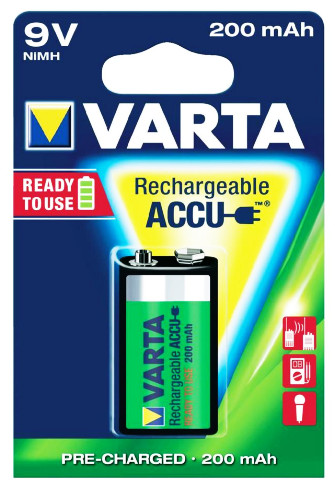 akumulatorek Varta R2U 6F22 9V Ni-MH 200mAh 8,4V akumulatorek Varta R2U 6F22 9V Ni-MH 200mAh 8,4V