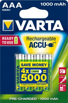 4 x akumulatorki Varta Ready2use R03 AAA Ni-MH 1000mAh 4 x akumulatorki Varta Ready2use R03 AAA Ni-MH 1000mAh