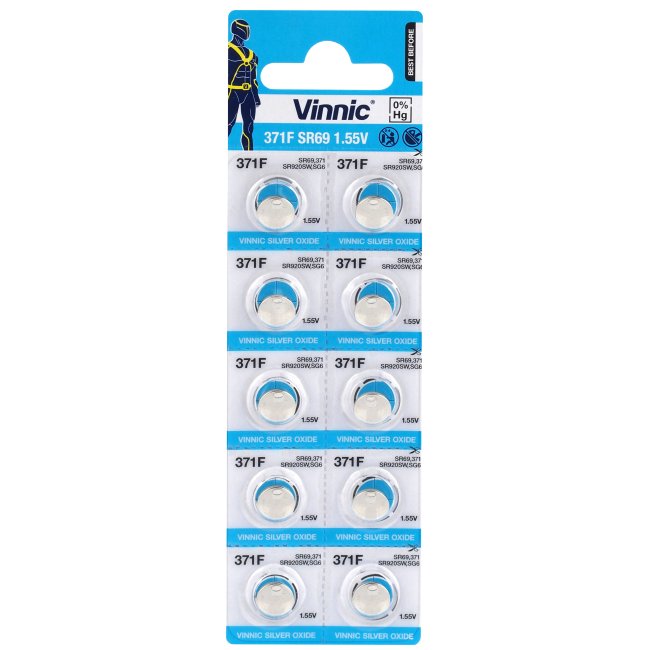10 x bateria srebrowa mini Vinnic 371 / 370 / SR 920 SW / G6 10 x bateria srebrowa mini Vinnic 371 / 370 / SR 920 SW / G6