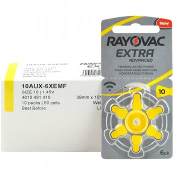 6 x baterie do aparatów słuchowych Rayovac Extra Advanced 10 MF 6 x baterie do aparatów słuchowych Rayovac Extra Advanced 10 MF