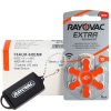 60 x baterie słuchowe Rayovac Extra Advanced 13 + zasobnik na baterie Rayovac