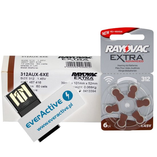 120 x baterie do aparatów słuchowych Rayovac Extra Advanced 312 MF + pendrive 8GB 120 x baterie do aparatów słuchowych Rayovac Extra Advanced 312 MF + pendrive 8GB
