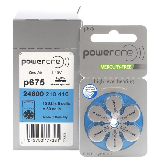 120 x baterie do aparatów słuchowych Power One Varta 675 MF 120 x baterie do aparatów słuchowych Power One Varta 675 MF