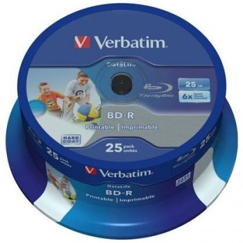 Płyty Blu-Ray BD-R 25GB 6x VERBATIM PRINTABLE cake 25 Płyty Blu-Ray BD-R 25GB 6x VERBATIM PRINTABLE cake 25