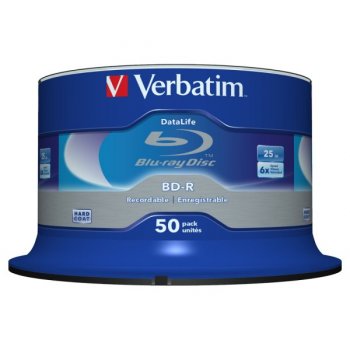 Płyty Blu-Ray BD-R 25GB 6x VERBATIM PRINTABLE cake 50 Płyty Blu-Ray BD-R 25GB 6x VERBATIM PRINTABLE cake 50