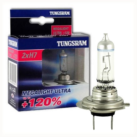 2x Tungsram H7 Megalight Ultra + 120% światła 2x Tungsram H7 Megalight Ultra + 120% światła