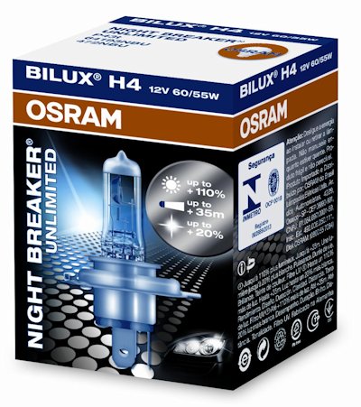 Osram H4 NightBreaker UNLIMITED + 110% światła Osram H4 NightBreaker UNLIMITED + 110% światła