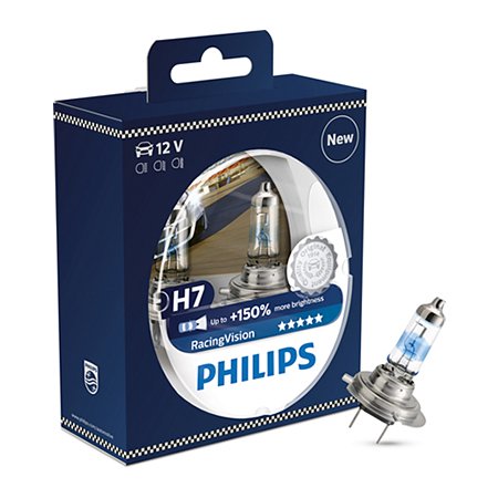 2x Philips H7 Racing Vision +150% 2x Philips H7 Racing Vision +150%