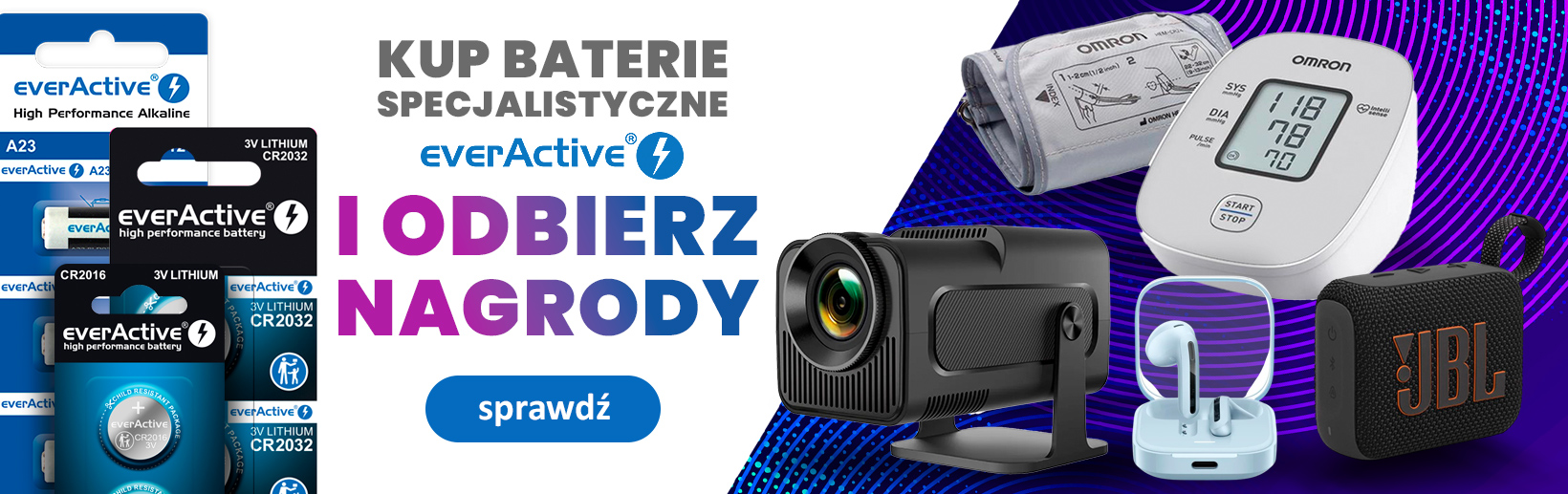 Zrób zakupy baterii specjalistycznych everActive i wybierz prezent za 1 zł!