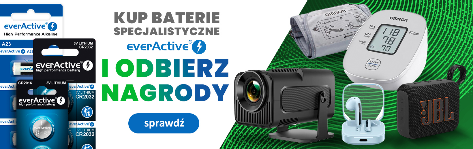 Zrób zakupy baterii specjalistycznych everActive i wybierz prezent za 1 zł!