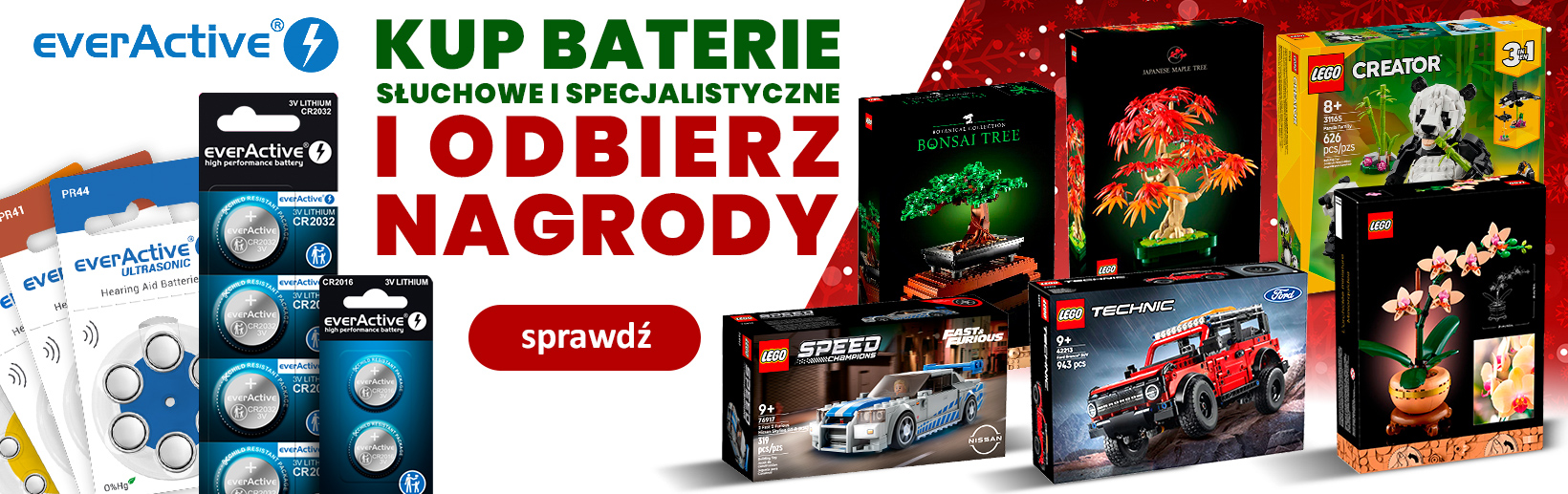 Zrób zakupy baterii specjalistycznych i słuchowych everActive i wybierz prezent za 1 zł!