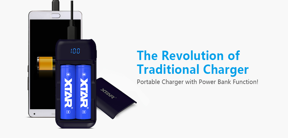 Funkcja powerbank w ładowarce PB2S Funkcja powerbank w ładowarce PB2S