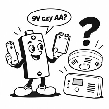 Jakie baterie do czujnika dymu i czadu? 9V, AA, alkaliczne czy litowe?