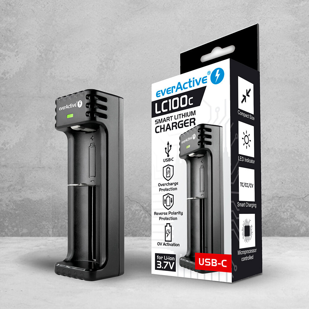 Wygląd ładowarki everActive UC-100 Wygląd ładowarki everActive UC-100