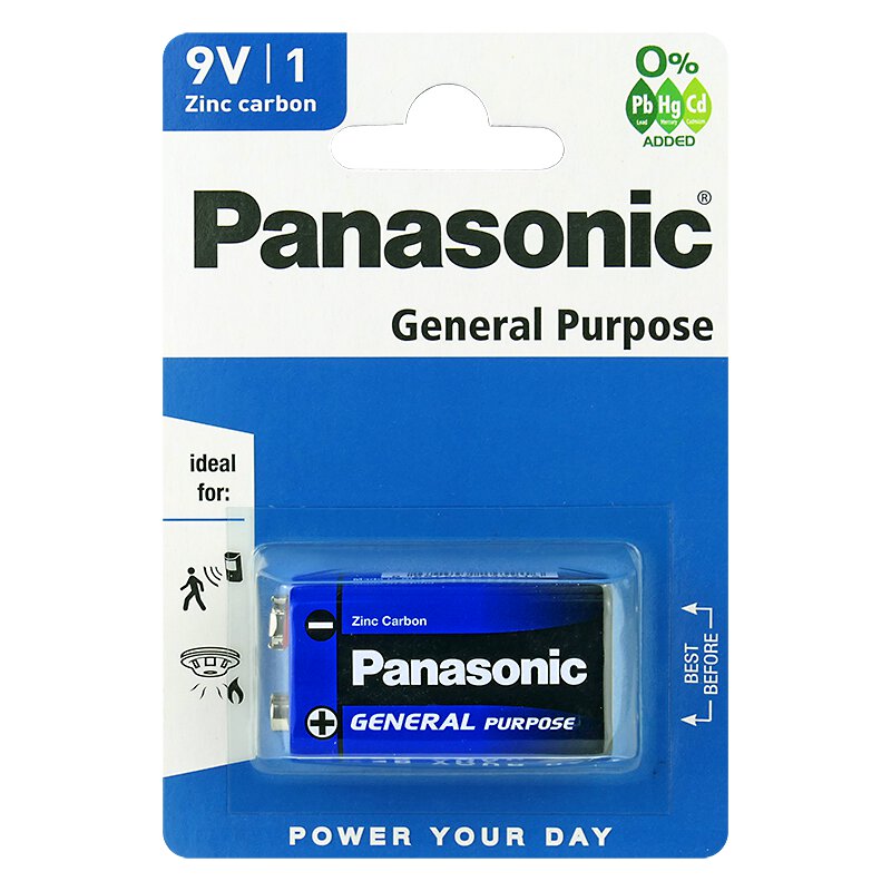 1 x bateria 6F22 / 9V Panasonic General Purpose (blister)