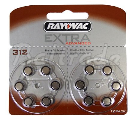 12 x baterie do aparatów słuchowych Rayovac Extra Advanced 312